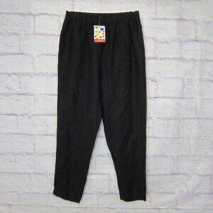 Toofan Black 100% Linen Pull-on Pants Women’s size M New!